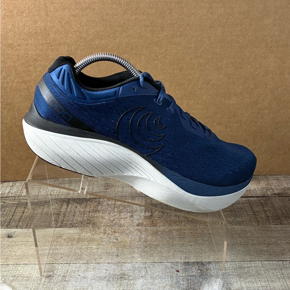 Topo Athletic Atmos Men’s Size 9 Navy White Road Running Shoes Sneakers